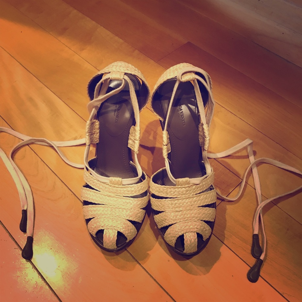 Bottega Veneta platform espadrille heels